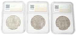 France. Louis XVIII. Lot (3) 5 Francs. 1821 - 1823. Average AUnc
