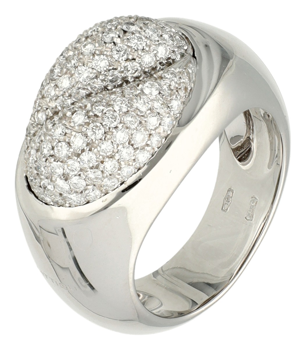 18K witgouden pavé ring met diamant