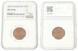 1 Cent. Willem I. 1837. MS 64 RB.