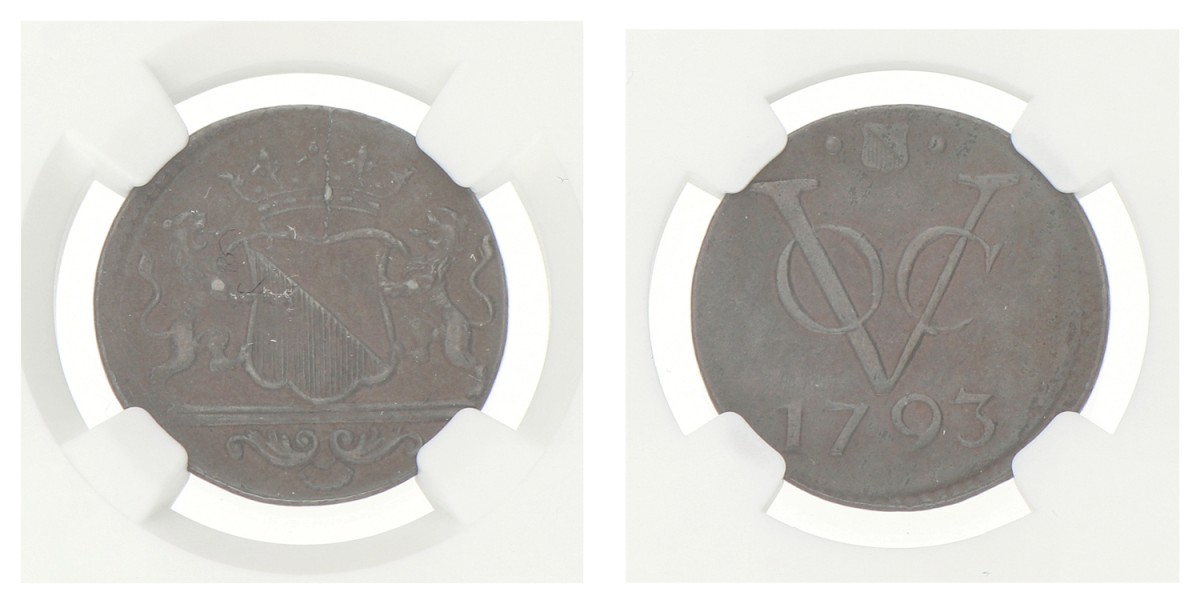Duit. V.O.C. (Utrecht). 1793. AU 58 BN