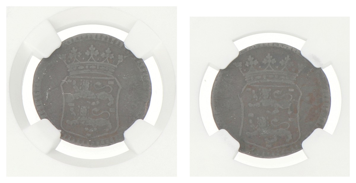 Duit - Mint error. V.O.C. (West-Friesland). ND (1756). VF details