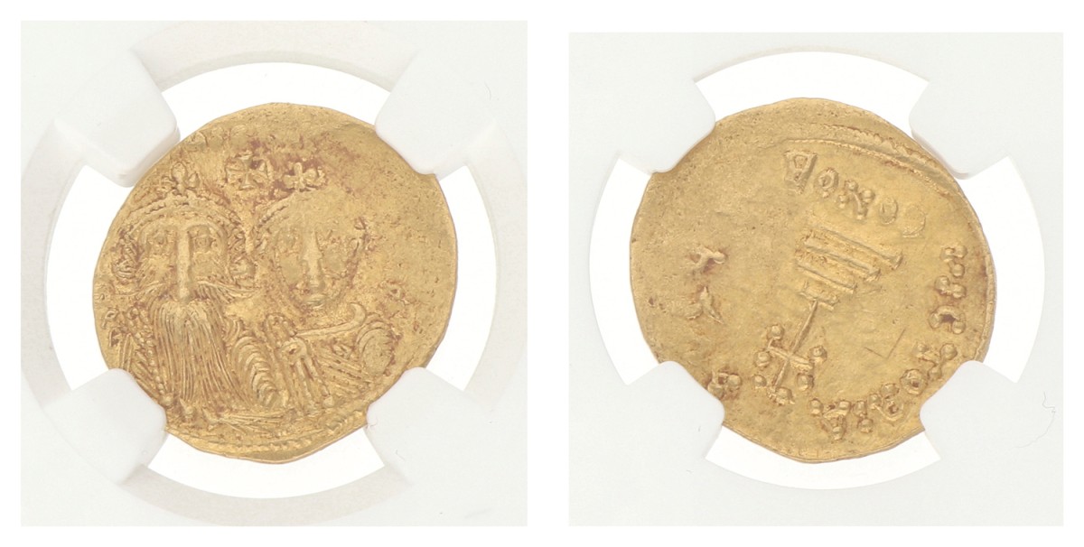 Byzantine Empire. Heraclius & Heraclius Constantine. Solidus. ND (613 - 641 AD). AUnc