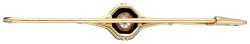 14K gouden/platina broche bezet met ca. 0.30 ct. diamant en onyx 