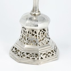 Biedermeier tafelbel, Hendrikus Simon de Leeuw, 's-Hertogenbosch 1854, zilver