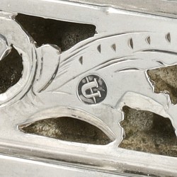 Biedermeier tafelbel, Hendrikus Simon de Leeuw, 's-Hertogenbosch 1854, zilver