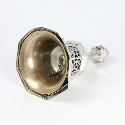 Biedermeier tafelbel, Hendrikus Simon de Leeuw, 's-Hertogenbosch 1854, zilver