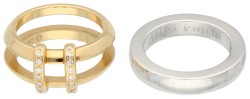 Omega Constellation 18K bicolor gouden ring bezet met ca. 0.18 ct. diamant 