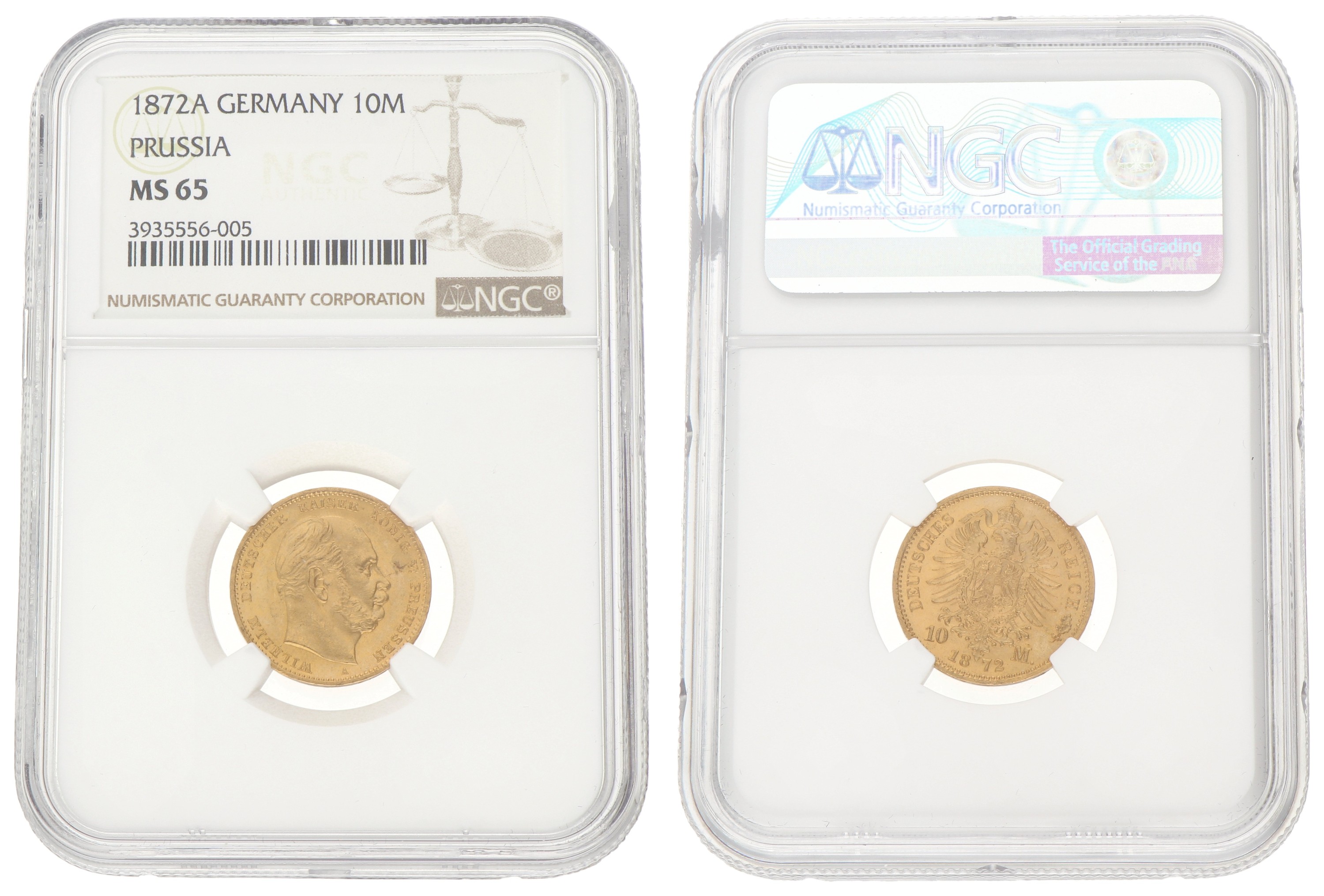German states. Prussia. Wilhelm I. 10 Mark. 1872 A. MS 65