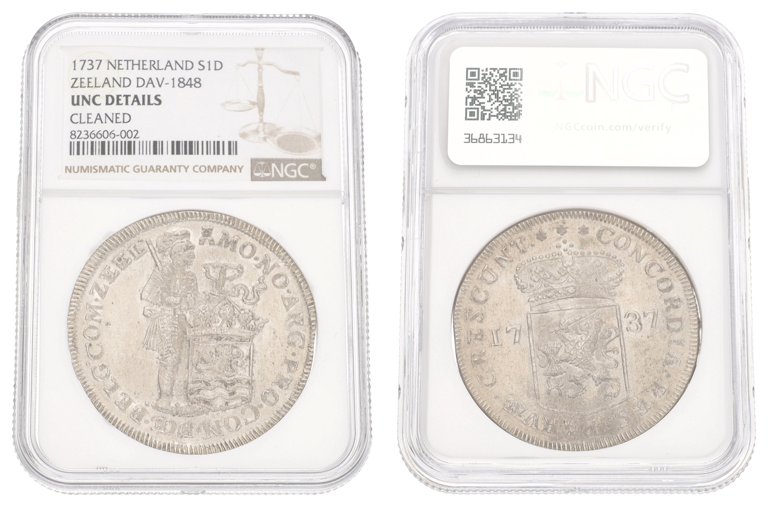 Zilveren dukaat. Zeeland. 1737. UNC Details.