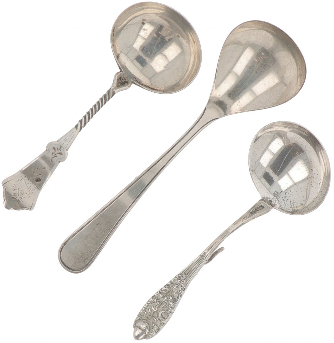 (3) delig lot roomlepels zilver.