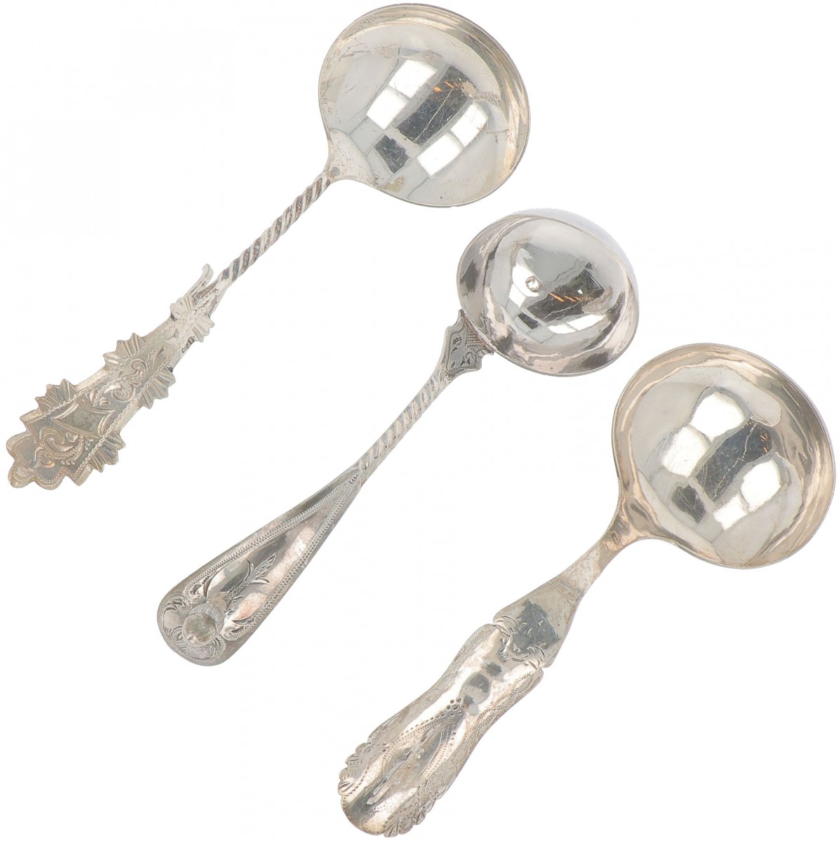 (3) delig lot roomlepels zilver.