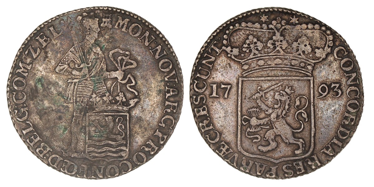 Zilveren Dukaat. Zeeland. 1793. Zeer Fraai.