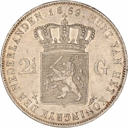 2½ Gulden. Willem II. 1869. Prachtig -.