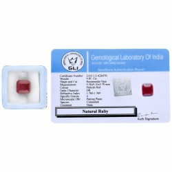 GLI-gecertificeerde natuurlijke robijn 9.85 ct.