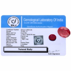 GLI-gecertificeerde natuurlijke robijn 19.600 ct.