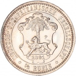German East Africa. Wilhelm II. ½ Rupie. 1891.