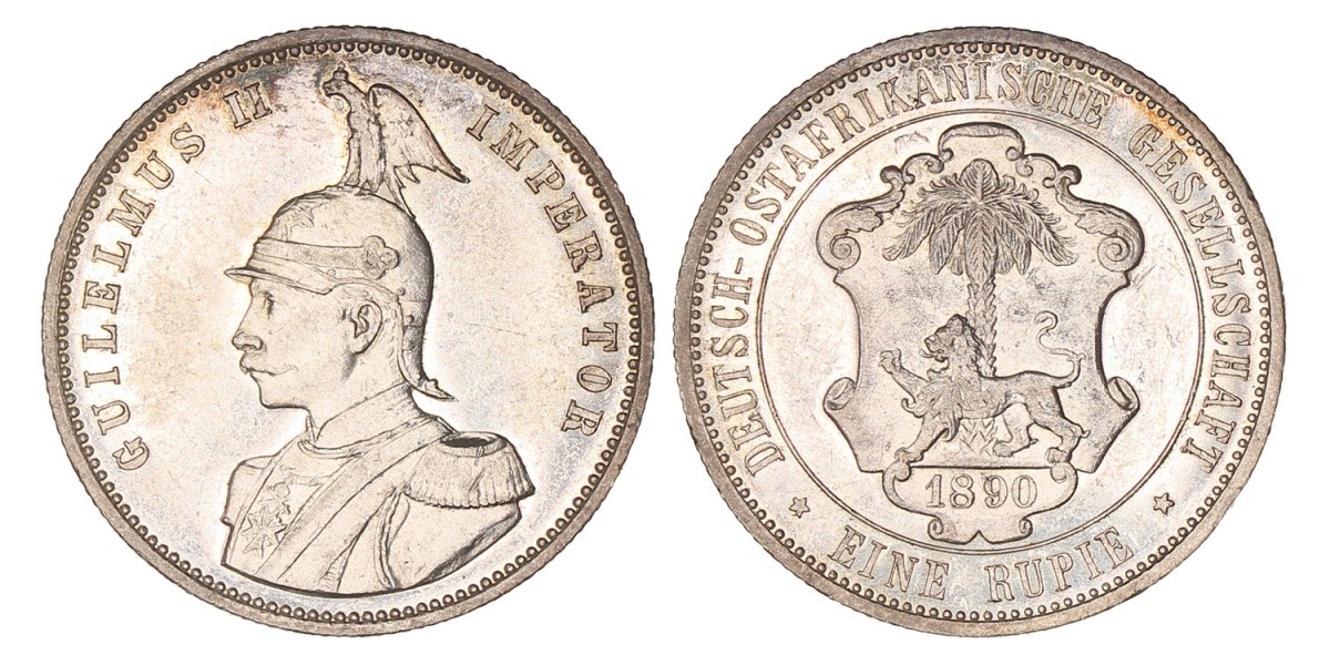 German East Africa. Wilhelm II. Rupie. 1890.