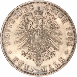 German states. Prussia. Friedrich. 5 Mark. 1888 A.