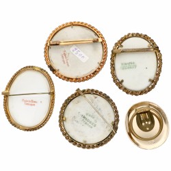 Lot van 4 vintage Limoges broches en één Bero clip.