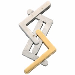 Geelgouden met roestvrijstalen Hubert Verstraeten "Multiple Moving" design ring - 18 kt.