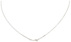 Gouden-zilveren collier met antieke hanger met grote roos geslepen diamanten