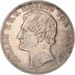 German states. Saxony. Johann V. 2 Thaler. 1859.