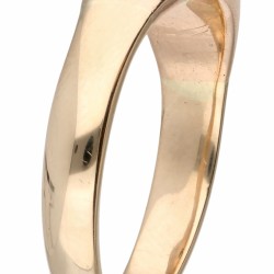 14 kt. Roségouden solitair ring bezet met ca. 0.06 ct. diamant.