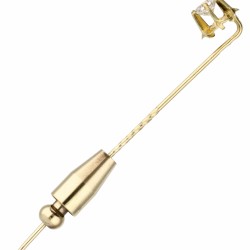 Yellow gold lapel pin with synthetic spinel - 14 ct.