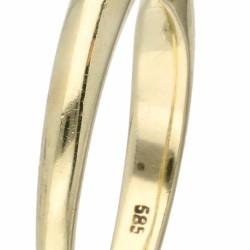 Geelgouden solitair ring bezet met ca. 0.06 ct. diamant - 14 kt.