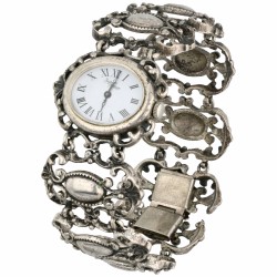 Set van zilveren dames polshorloge, ring en collier - 835/1000.