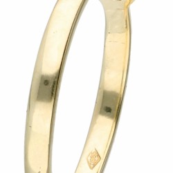 Geelgouden solitair ring bezet met ca. 0.03 ct. diamant - 14 kt.