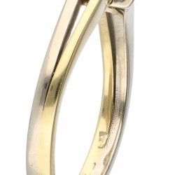 Bicolor gouden slagring bezet met ca. 0.14 ct. diamant - 14 kt.