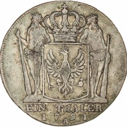 German states. Prussia. Friedrich Wilhelm. Thaler. 1791 A.