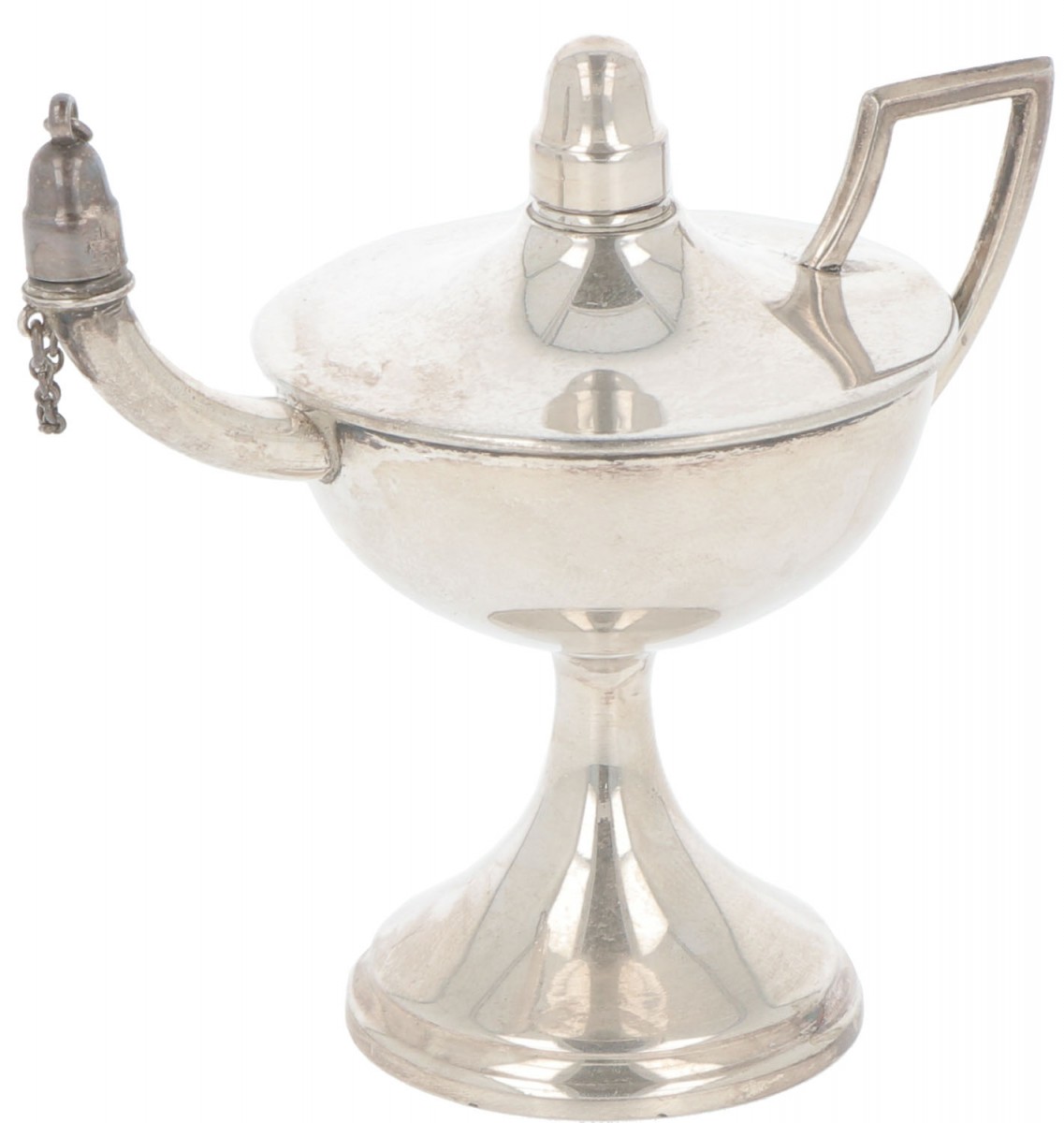 Miniatuur olielamp zilver.