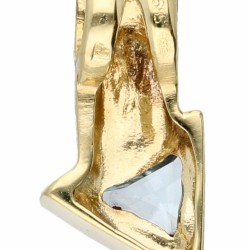 Geelgouden hanger bezet met blauwe topaas - 14 kt.