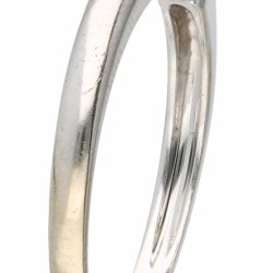 Witgouden solitair ring bezet met ca. 0.05 ct. diamant - 18 kt.