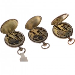 Lot (3) zilveren zakhorloges - dames - ca. 1900