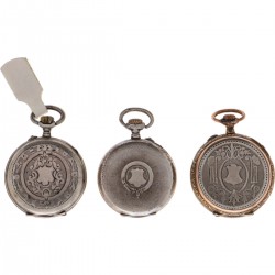 Lot (3) zilveren zakhorloges - dames - ca. 1900