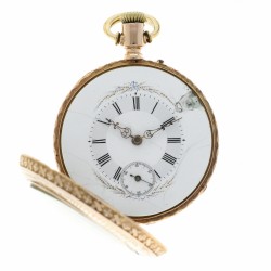 18K. geelgouden zakhorloge - Ankergang - Heren ca. 1880.