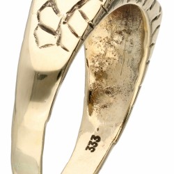 Geelgouden zegelring bezet met ca. 0.08 ct. diamant - BWG 8 kt.