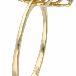 Bicolor gouden ovale ring bezet met ca. 0.04 ct. diamant - 14 kt.