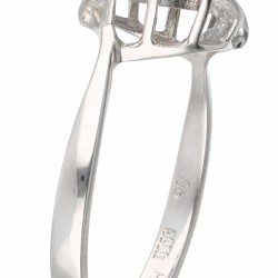 Witgouden ring bezet met diamant - 14 kt.