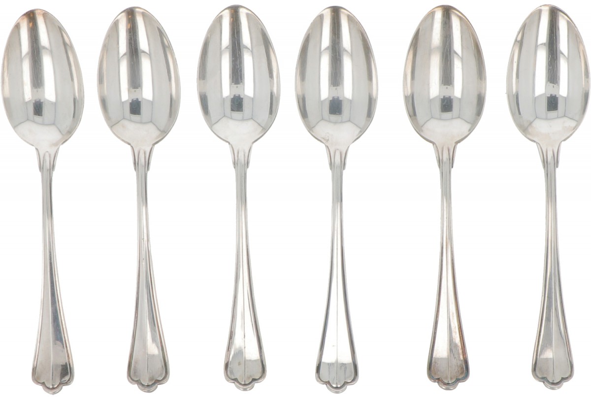 (6) delige set theelepels zilver.