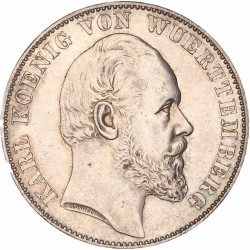 German states. Württemberg. Karl I. Thaler. 1871.
