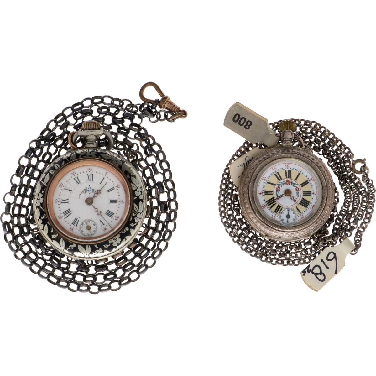 Lot (2) Zakhorloges - Zilver en Staal