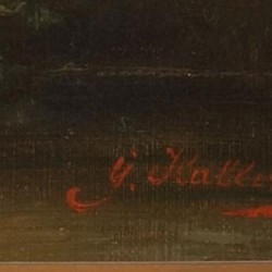 J. Haller, 19e eeuw, Een houtsprokkelaar op een bospad, gesigneerd (rechtsonder), olieverf op doek.
