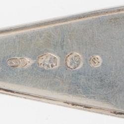 (12) delige set visbestek zilver.