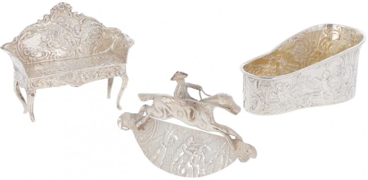 (3) delig lot miniaturen zilver.