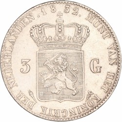 3 Gulden Willem I 1832/24. Zeer fraai +.