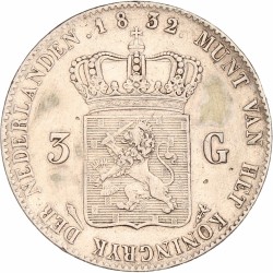 3 Gulden Willem I 1832/24. Zeer fraai -.